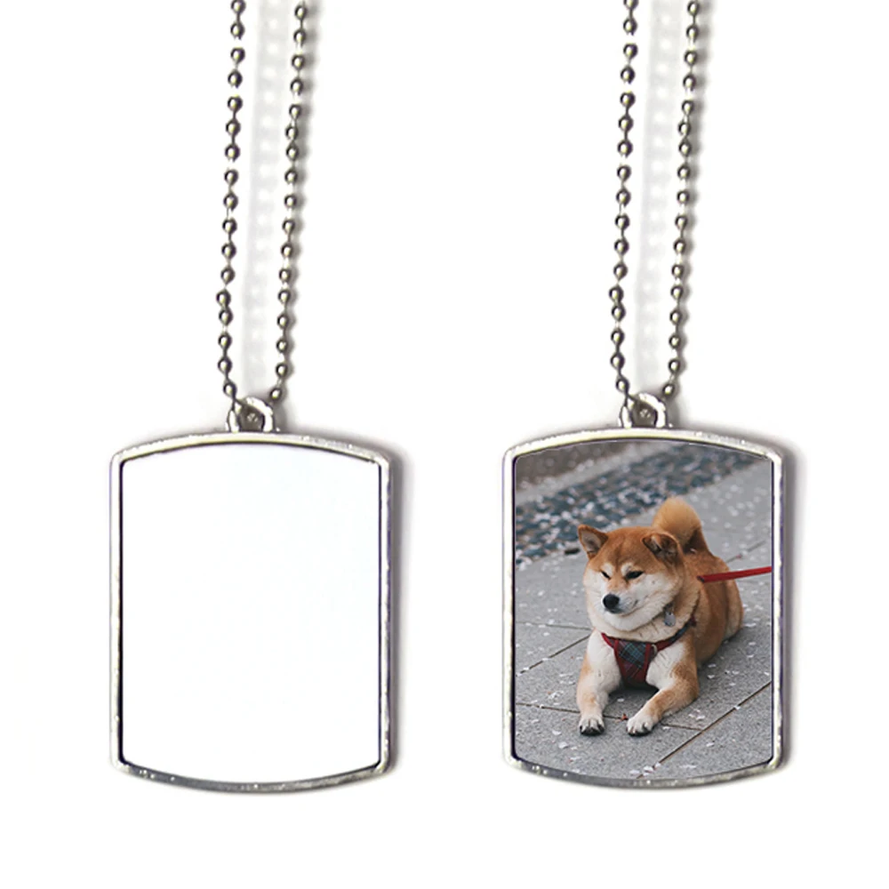 

Prosub Dogtag Sublimation Blank Double Side Zinc Alloy Military Name Sublimation Silver Dog Tags Necklace Sublimation Dog Tags