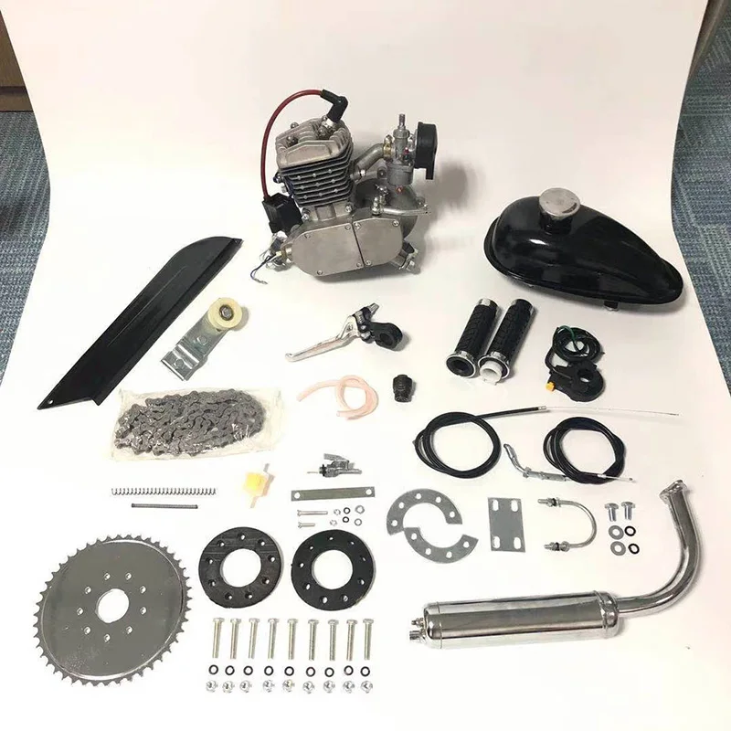 

Wholesale Hot Sell Motorized Bicycle kits 2 Stroke Gas Engine Motor Kit Other Bicycle Parts 80cc Engine for Bike, Silver