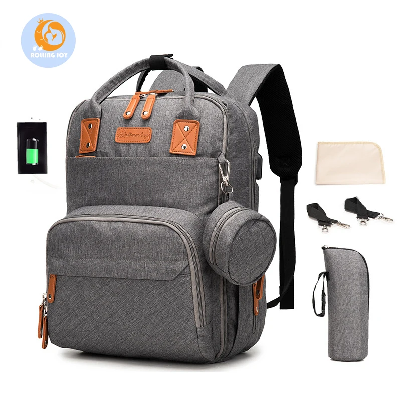 

5 in 1 waterproof diaper bag multifunctional maternity nappies baby backpack designer baby carry baby bag, Customized colors