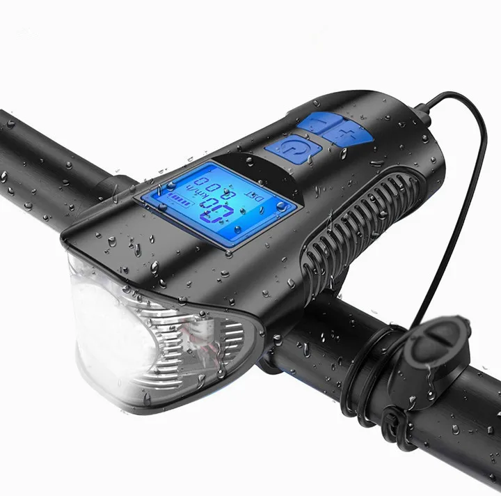 

USB Rechargeable 3 Functions Bike Horn Light meter Bicycle Stopwatch Lamp