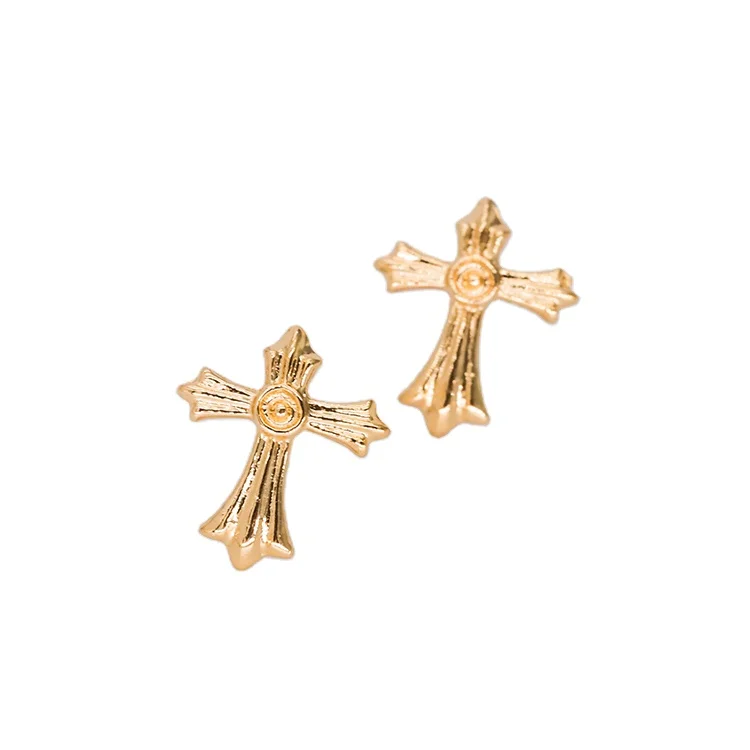 

Factory bulk supply peace cross statement earrings women fashion korea diy earring, Gold