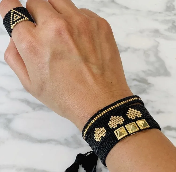 2019 fashion hot custom Miyuki beaded bracelet personality rivet bracelet female neutral