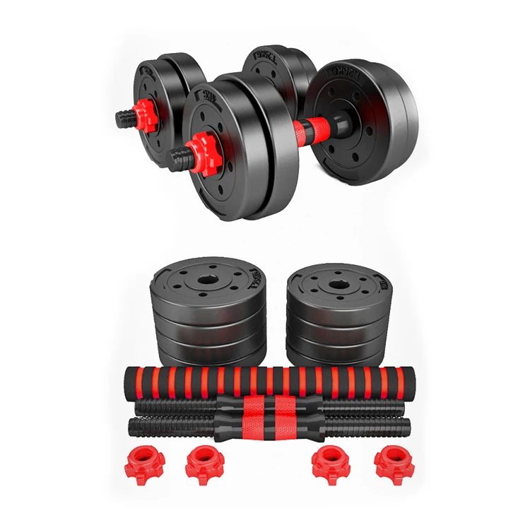 

hot sales gym weight iron multifunction adjustable dumbbell set barbell 90 lbs kit 40kg buy online for sale, Black