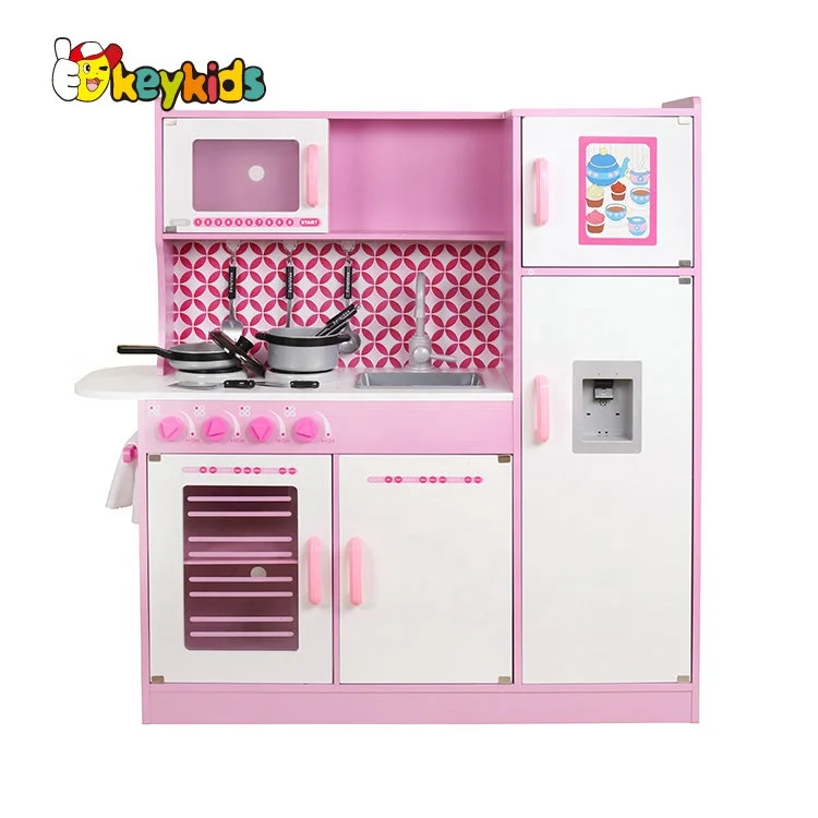 
New released kids wooden kitchen set with plastic accessories W10C364B  (62401097064)