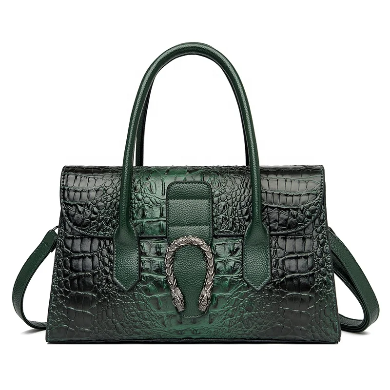 

Good Quality Luxury Alligator Leather Shoulder Hand Bags High Capacity Messenger Women Handbag Crocodile Pattern Ladies Purse