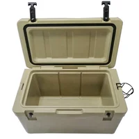 

38L Best Quality Insulated Khaki Travel Cooler Boxes Best Hard Plastic Ice cooler for Hunting Fishing