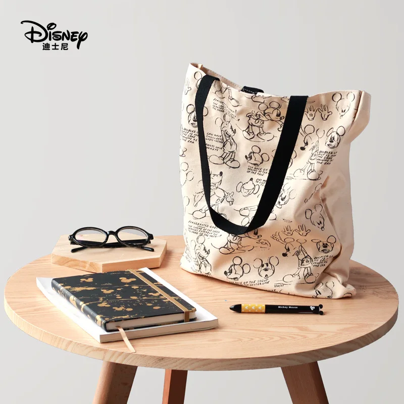 

Disney Mickey canvas bag female ins literary Mickey Mouse large-capacity portable shopping bag shoulder bag female
