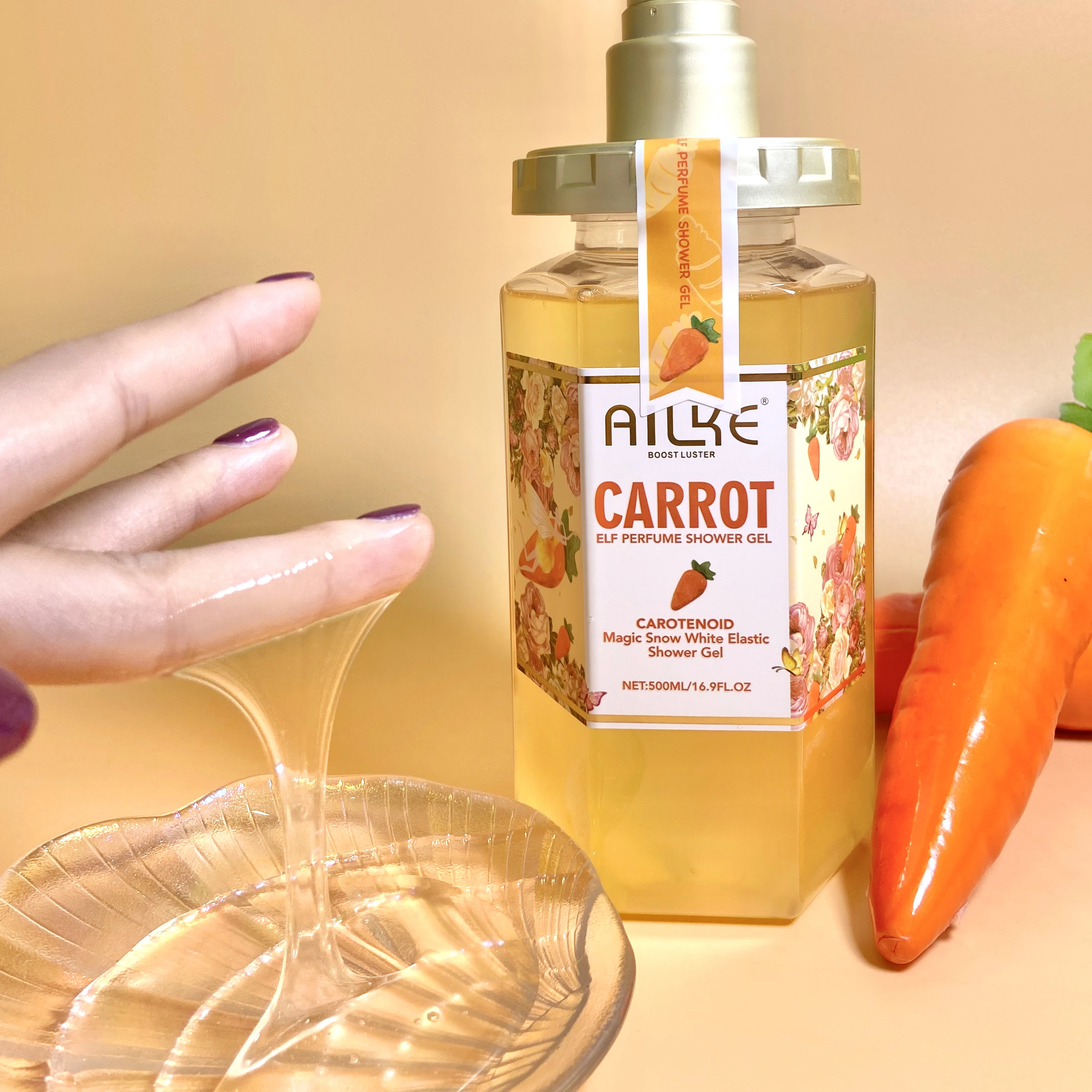 

OEM Factory Direct Wholesale Best 500 ml Carrot Body Wash Shower Gel for Women