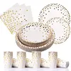 High Quality Golden Holiday Party Disposable Tableware Set