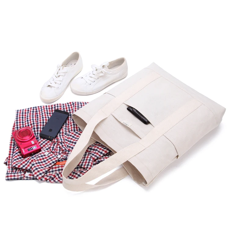 

Eco-friendly blank heavy duty plain white organic cotton canvas shoulder tote bag