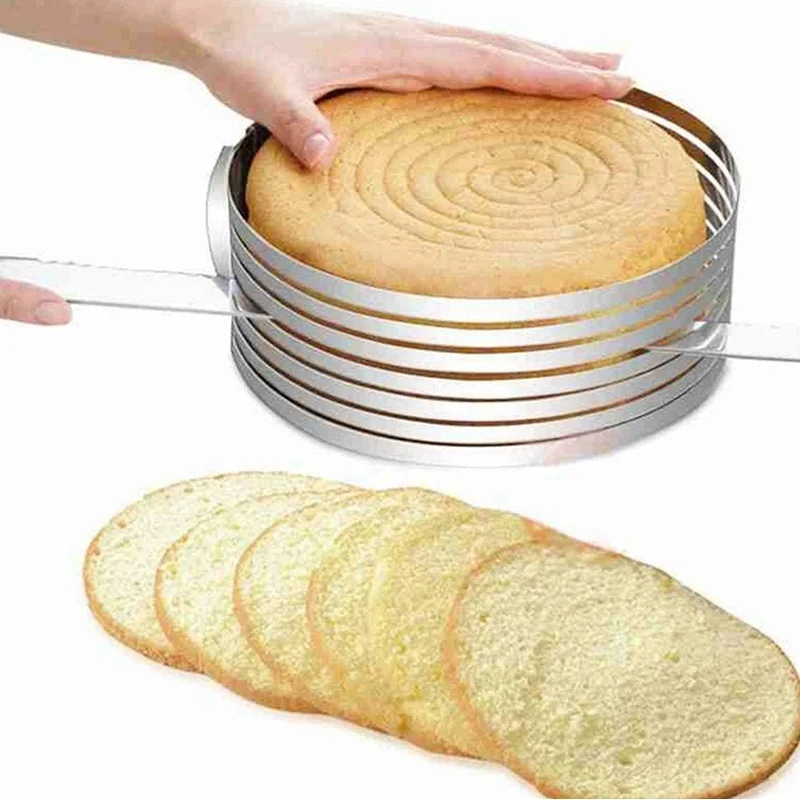 

Stainless Steel Mousse Slicing Mould Adjustable Layered Cake Slicer Ring