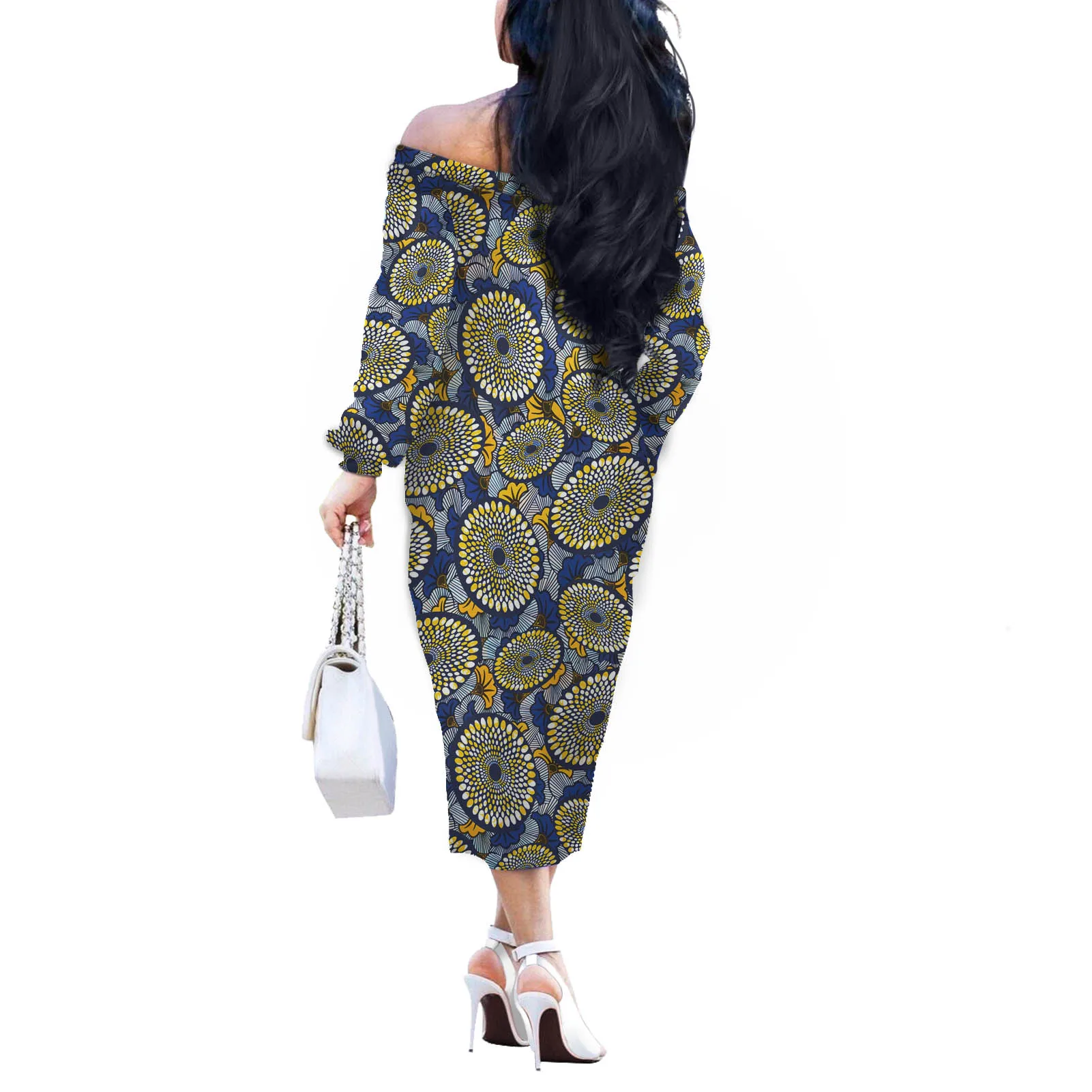 

Polynesian 2021African Plus size women long dress Clothing Colorful Summer Office clothes SexyOne-piece O-neck Hip Maxi Dress, Customized color