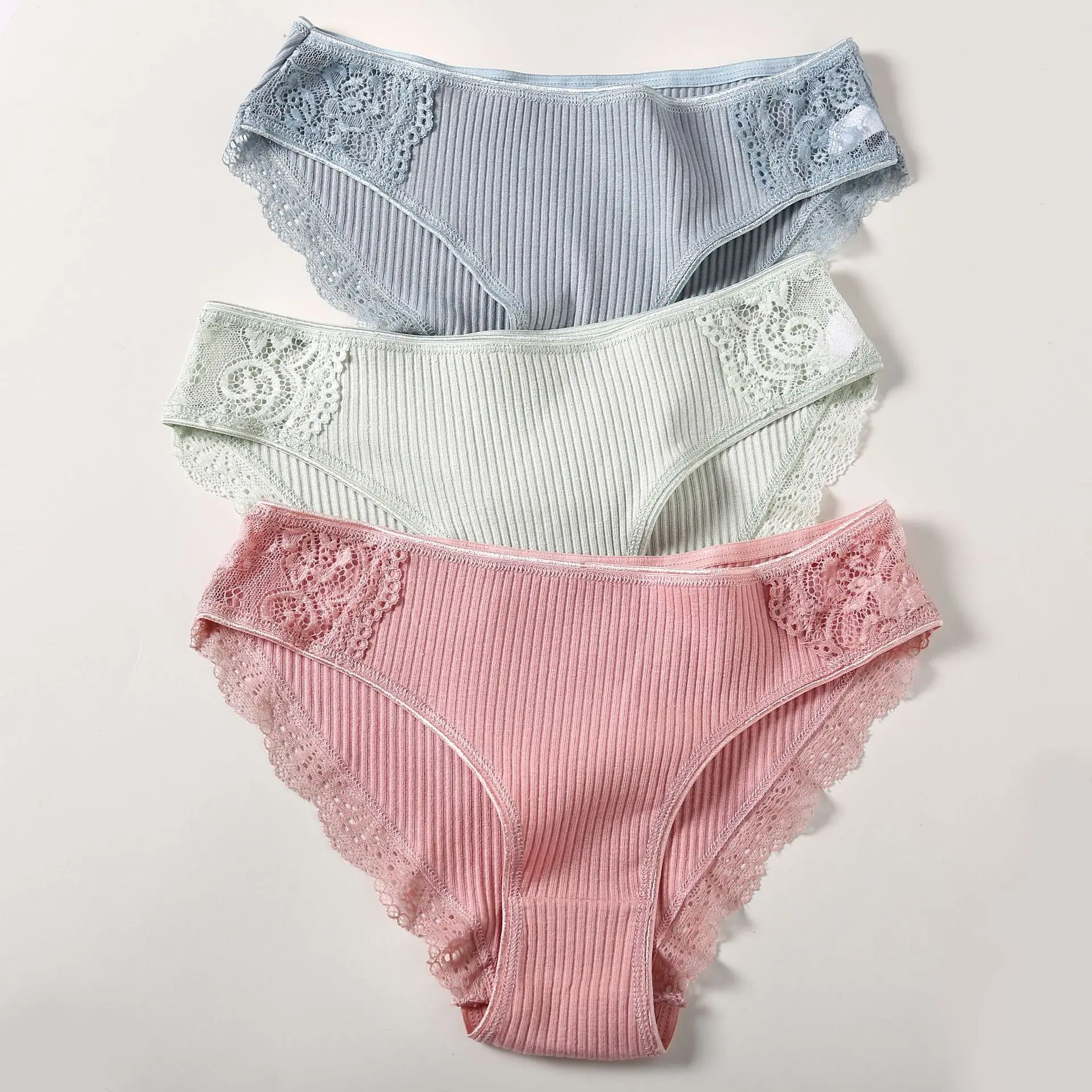 

Samcci New Design Japanese lace teen girls stripe pure cotton panties for women, Picture shows