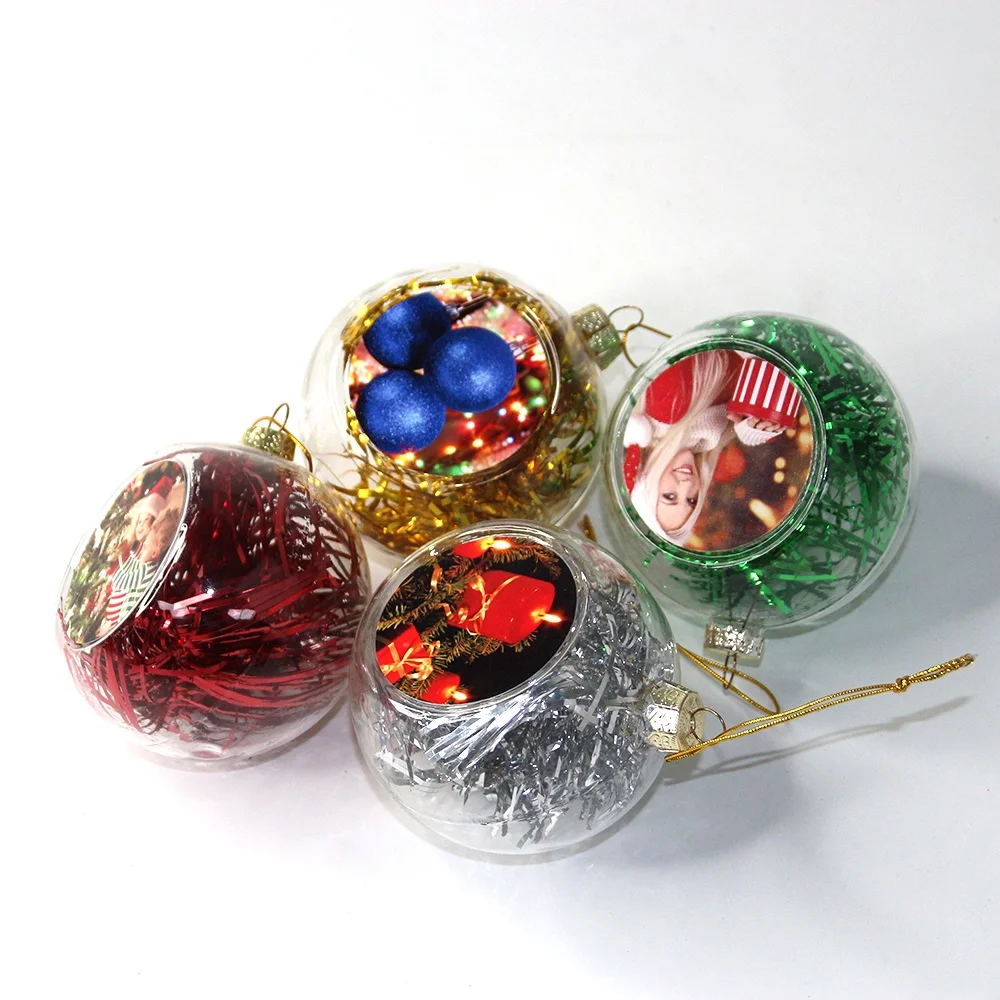 

Subbank Wholesale Personalized Sublimation 8CM Glass Christmas Family Ornament Sublimation Glass Transparent Christmas Balls