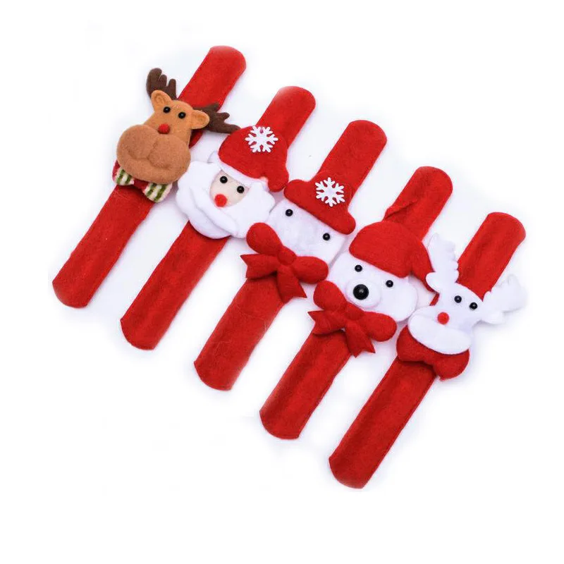 

LED Christmas Toys Hand Ring Santa Snowman Luminous Hand Circle Christmas Children Gift Hand Slap Clap Bracelet Toy