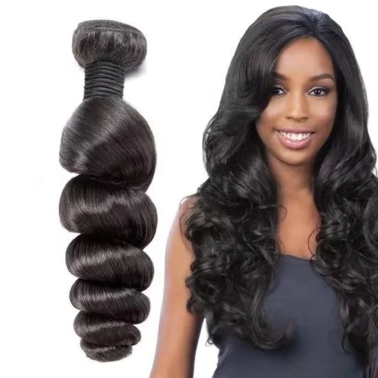 

Indian Virgin Human Hair Wigs,Brazilian Peruvian Loose Wave 4X4 Cuticle Aligned 3 Part Lace Closure Wig