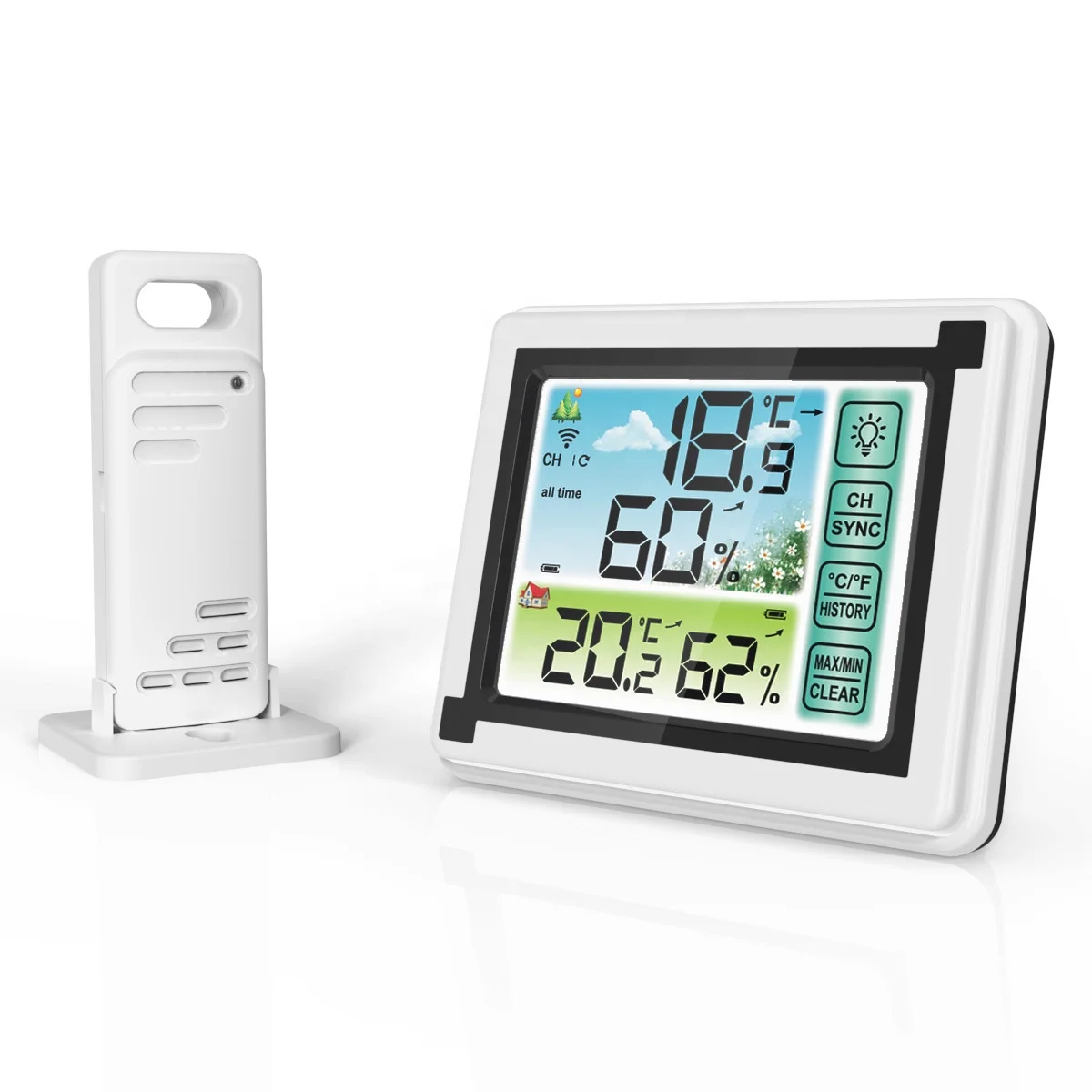 

Digital Wireless Hygrometer Indoor Outdoor Non Contact Thermometer Humidity Monitor with Temperature Gauge Meter, Any pantone color is available