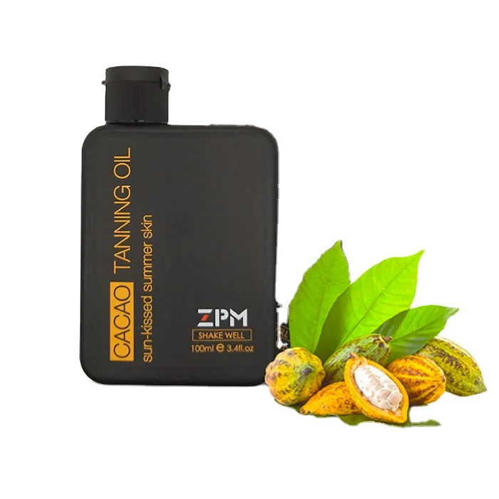 

OEM/ ODM ZPM 100ML Cacao Tanning Oil with SPF6 Sun Tan Chocolate tanner Sun Body Oil In Stock