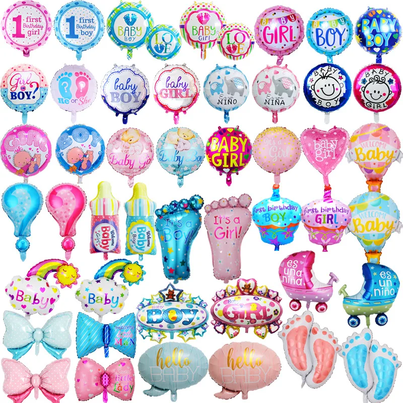 

New Styles Gender Reveal Baby Girl Baby Boy Foil Balloons For Birthday Party Suppliers Gobos Baby Shower Decoration