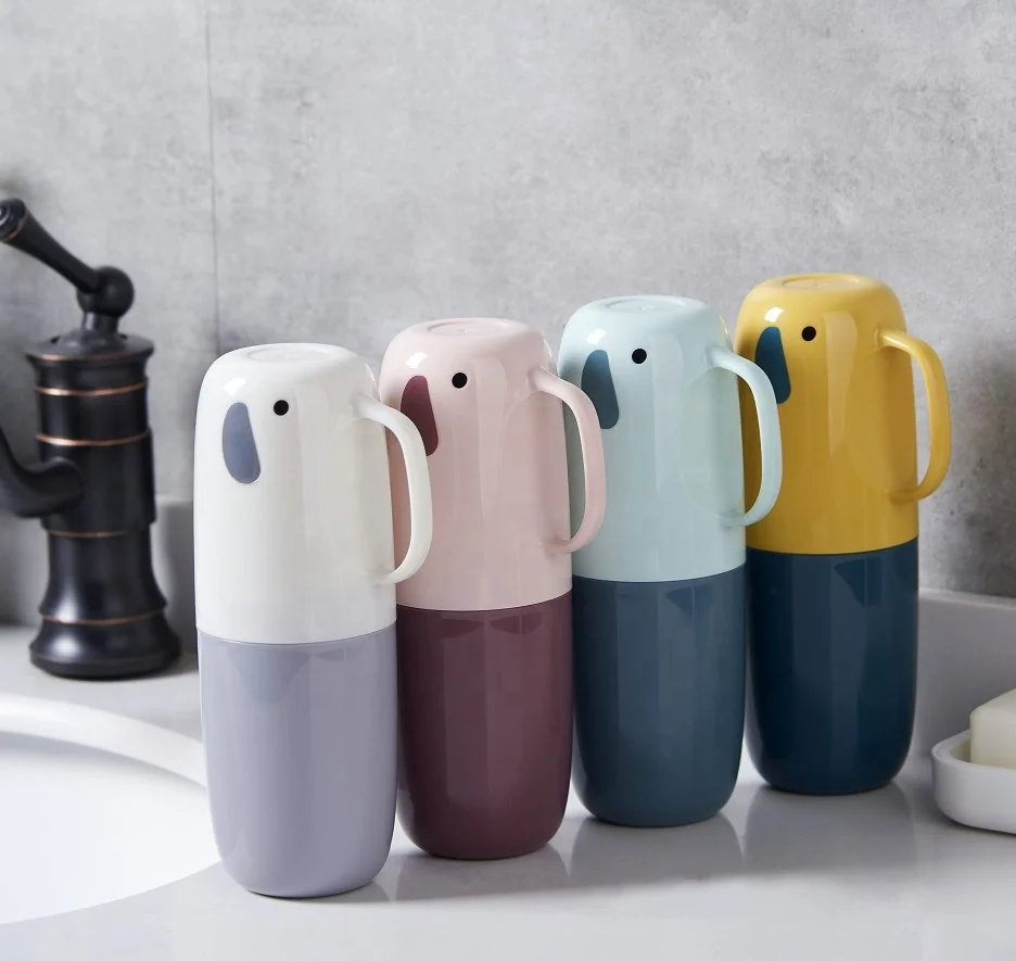 

Nordic Cartoon Elephant Portable Travel Bathroom Household Toothpaste Storage Box Toothbrush Case Cup Washing Cups