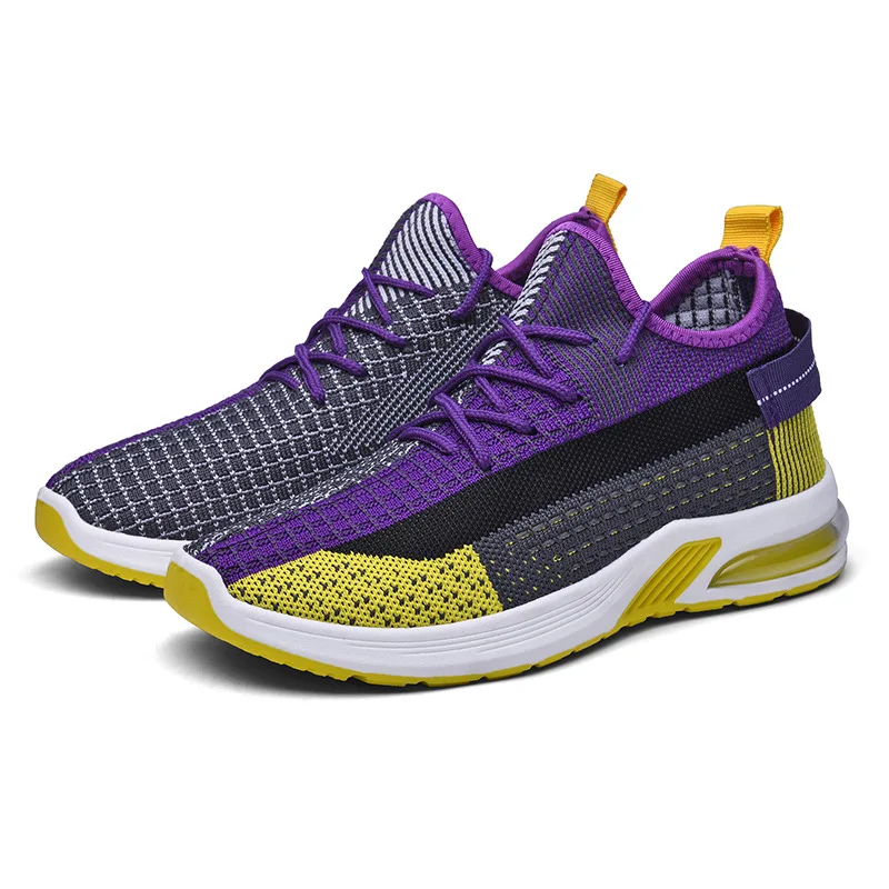 

Fashion Trendy Female Platform knitted upper breathable Woman Sports Shoes For Ladies, Purple/pink