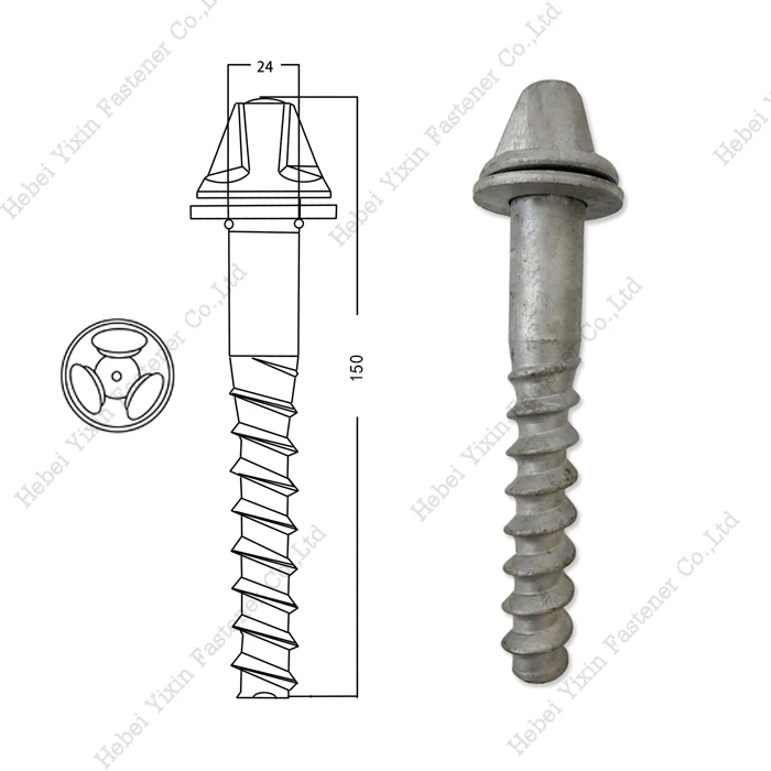 

q235 46 56 88 109 129 carbon steel alloy steel high strength bolt thread type screw spike for wooden sleeper