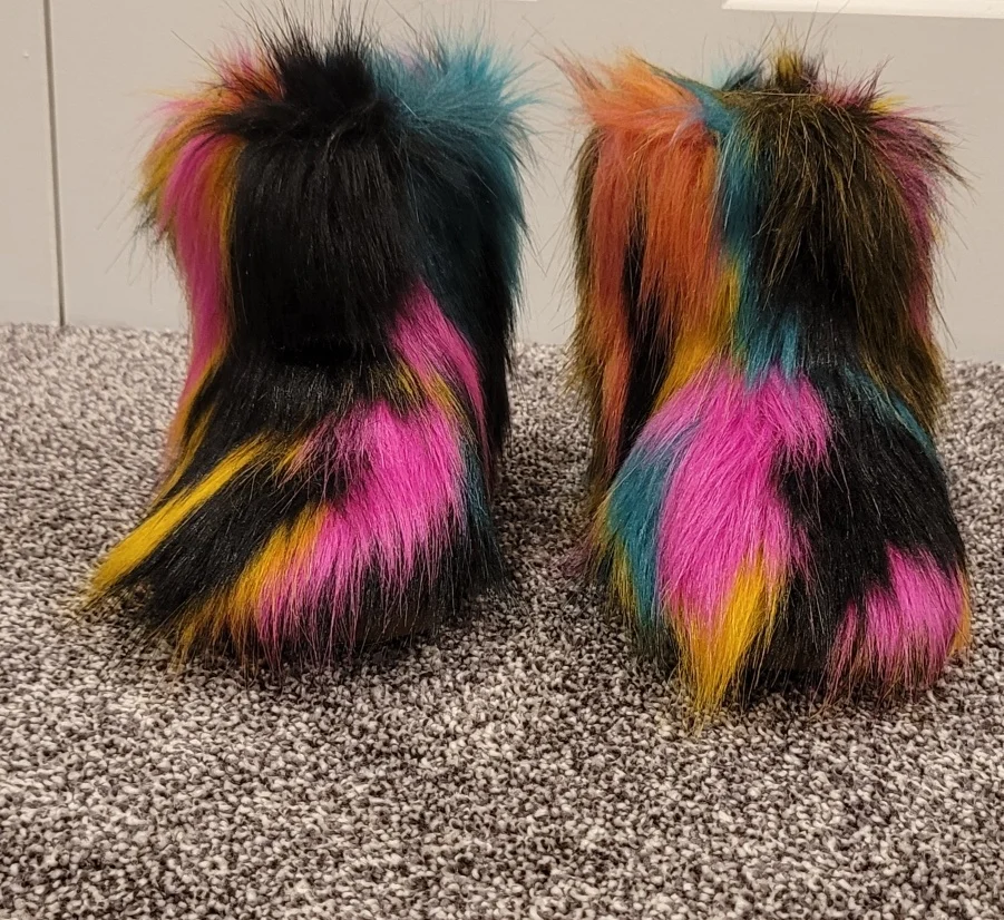 

Warm Faux Fur toddler children boots For the Winter Months Children custom fluffy faux fur lined winter snow shoes boots