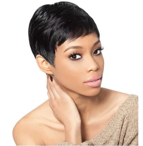 

Pixie Cut Wig Short Straight Human Hair Wigs Brazilian Remy Hair Machine Made Wigs For women