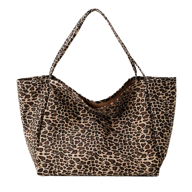 

2021 Leopard Print Shoulder Bag Casual Canvas Shopping Bag Fashion Tote Bag, 1 colors
