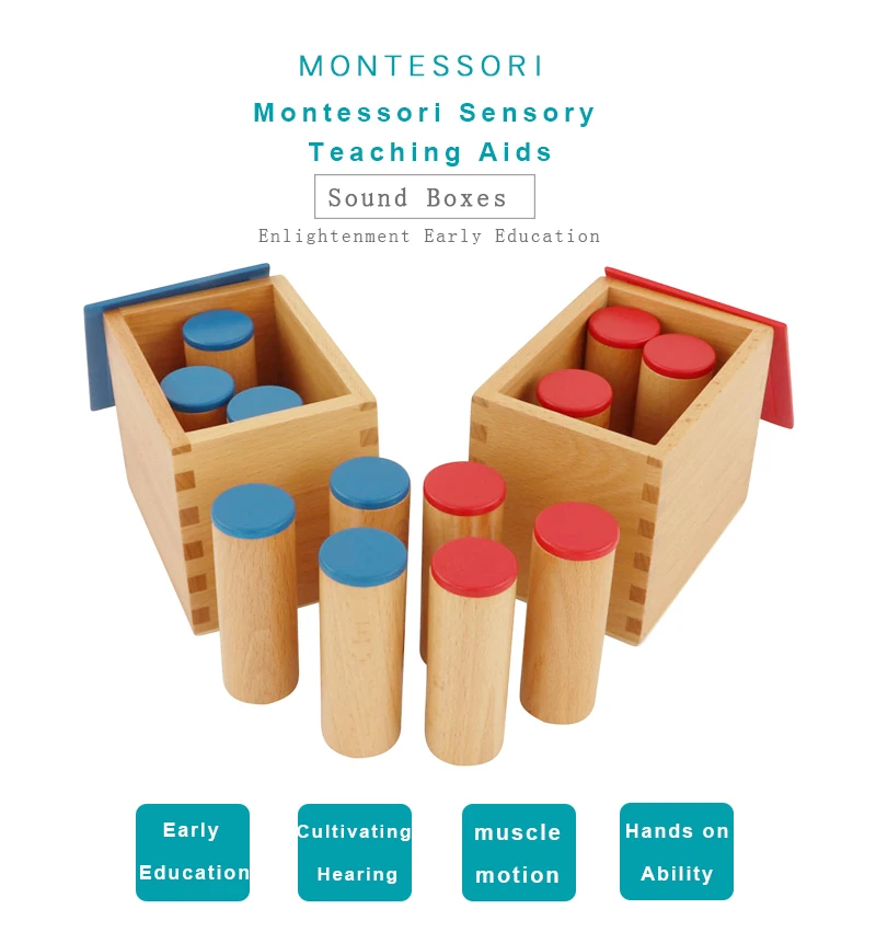 Cansmarter Sound Boxes baby educational wooden material montessori sensorial toys for kids