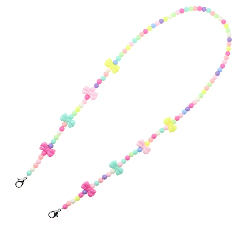 

Colorful Eye Glasses Chain Masking Custom Chain Acrylic Beads Bow Chain For Kids, Picture