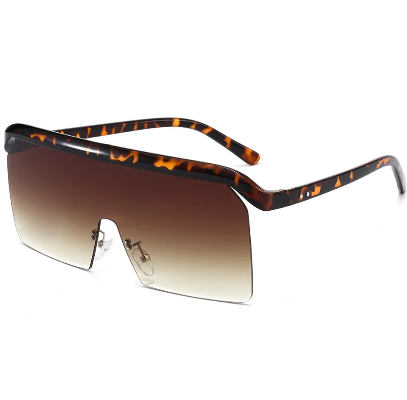 

Fashion One Piece Sunglasses Women 2020 New Fashion Sun Glasses Half Frame Connected Lens Metal Personality Men Shades Eyeglass, 6 styles