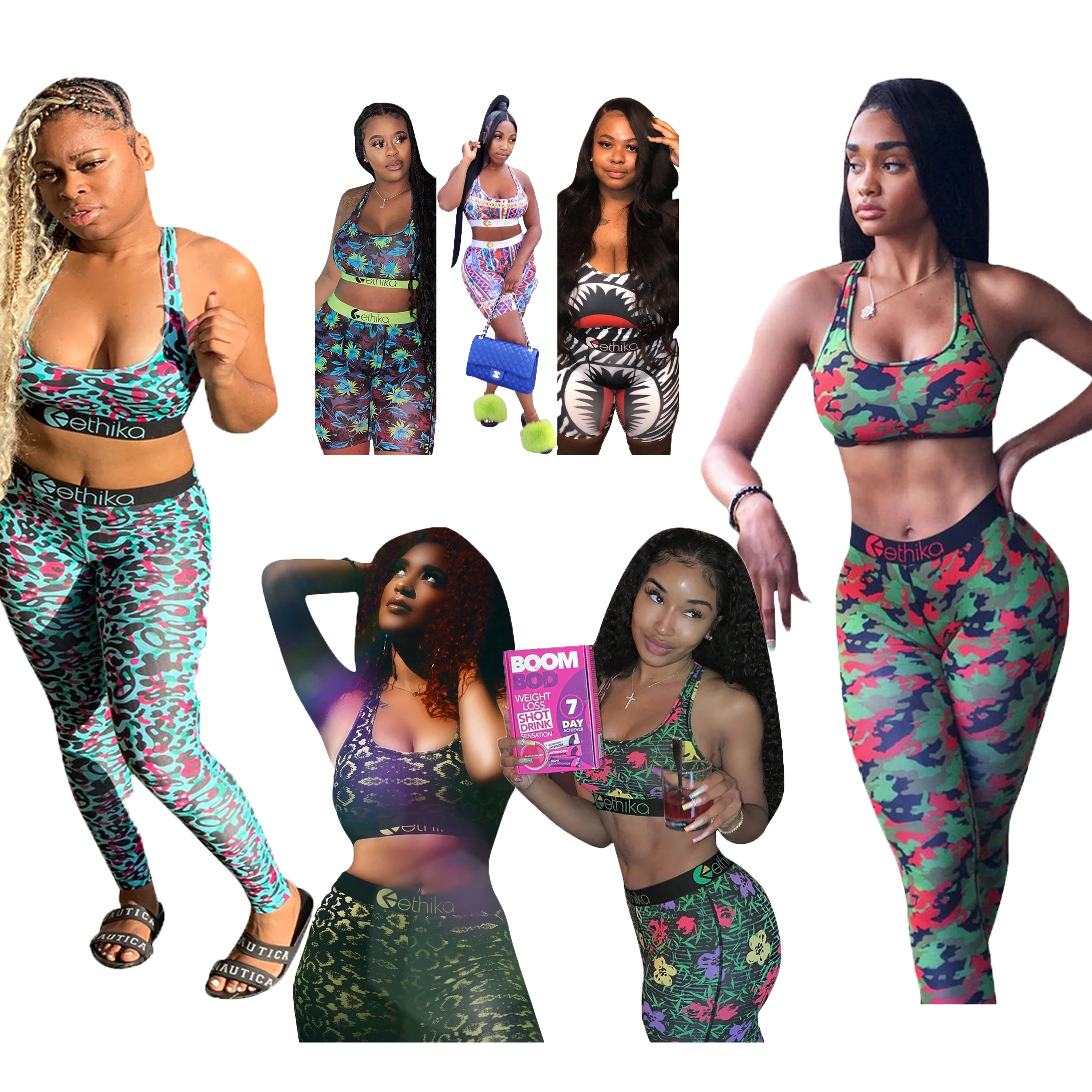 

2020 8397 gym running sport bar set girls sportswear yoga shorts set lady sexy biker shorts women two piece shorts set tracksuit