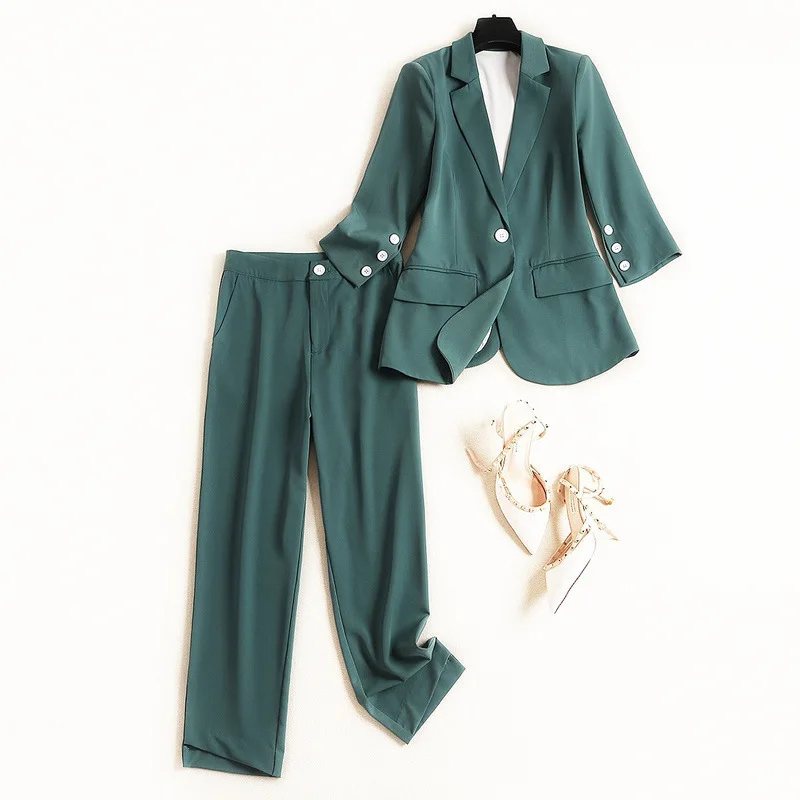 

2020 new arrivals autumn 100%Polyester women ladies trendy formal blazer pant suits