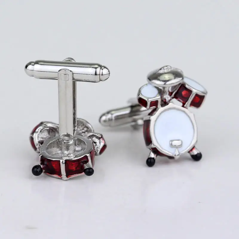 

New Arrival Red 3D Drum Cufflinks Design Best Gift For Men Musical Instruments Cuff Link Kit Shirt Cufflink Drummer Jewelry Gift