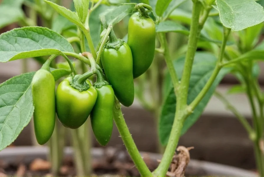 Mad Hatter pepper plant growing in container with distinctive bell-shaped fruits