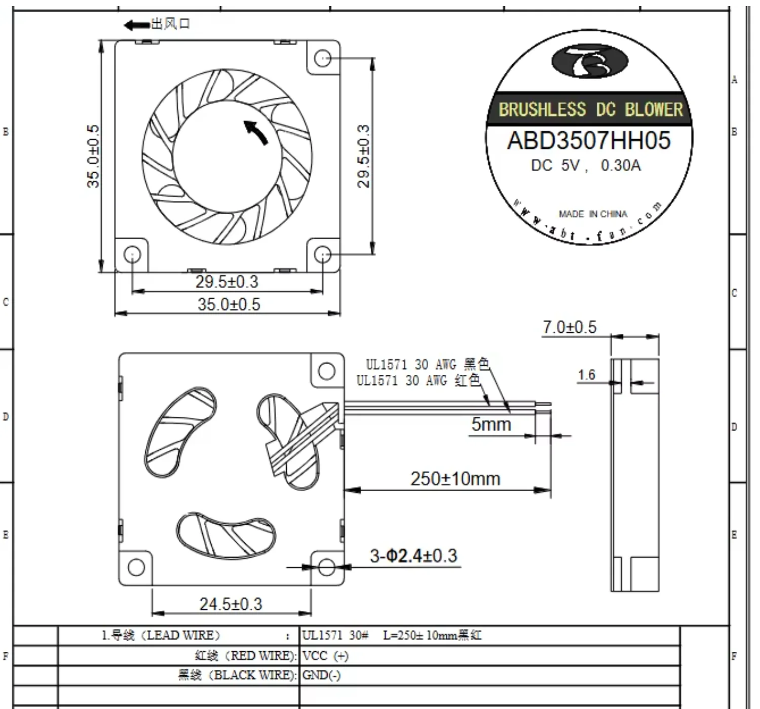 Blower, IP68, Brushless, 3507, Axial - detail 8
