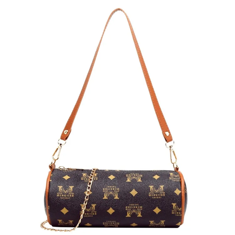 

New Retro Printing Small Cylindrical Bag Multi-Function Cellphone Coin Purse Shoulder Bags Messenger Bag, 4 colors