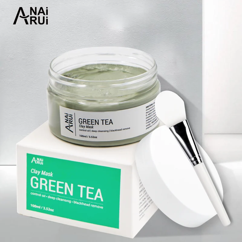 

Fast delivery Anti Spot Green Tea Collagen Clay Mask Organic Matcha Powder Facial Mask