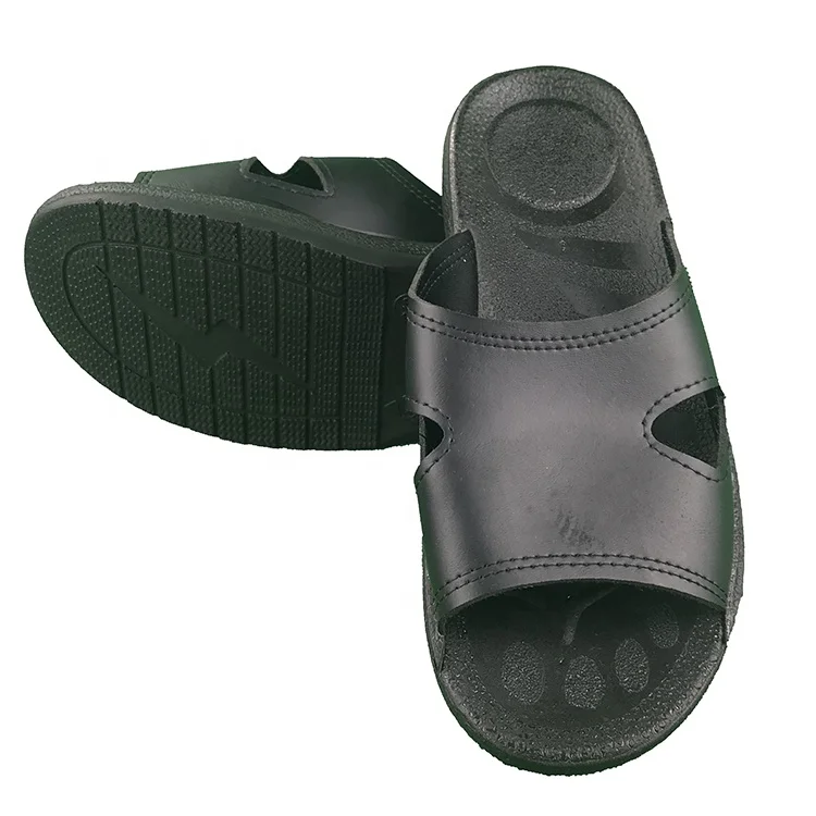 

Top Quality Black Cleanroom Anti Static Esd Spu Slipper Work Shoes Men's Slippers For Cleanroom