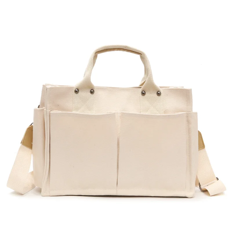 

Newest causal trendy canvas shoulder bag beach holiday korean style school girls purse handbag for women, Black/white/customization