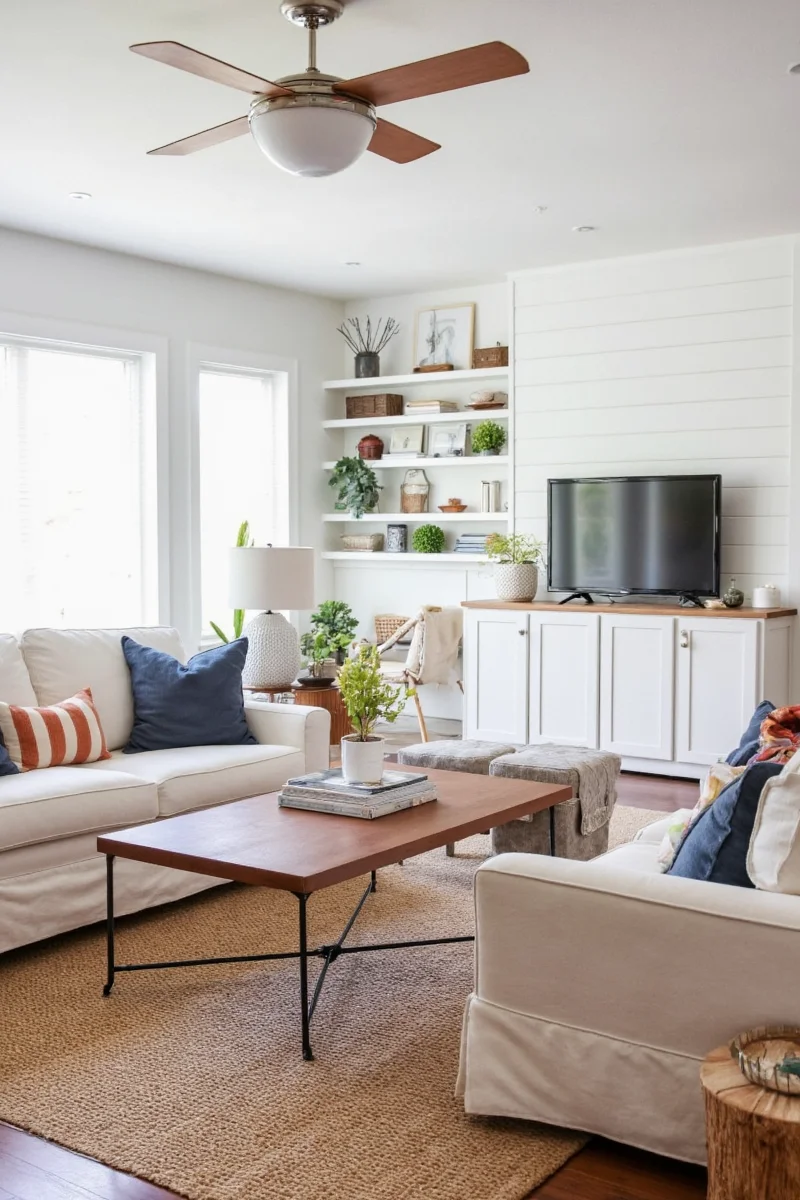 Armchairs with side table and lamp