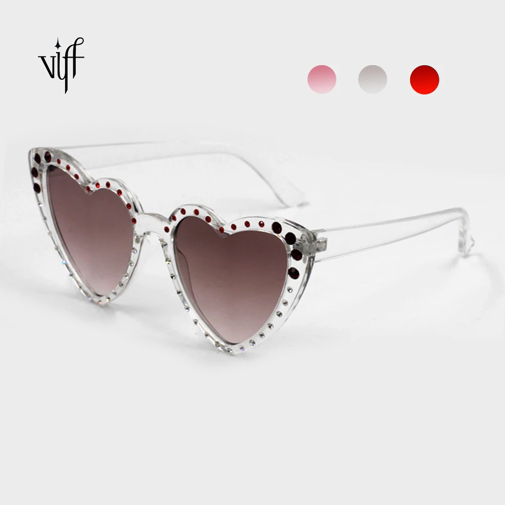 

VIFF HP19162 Love Heart Sunglasses Heart Shape Sun Glasses Cute Heart Sunglasses Ladies Glasses