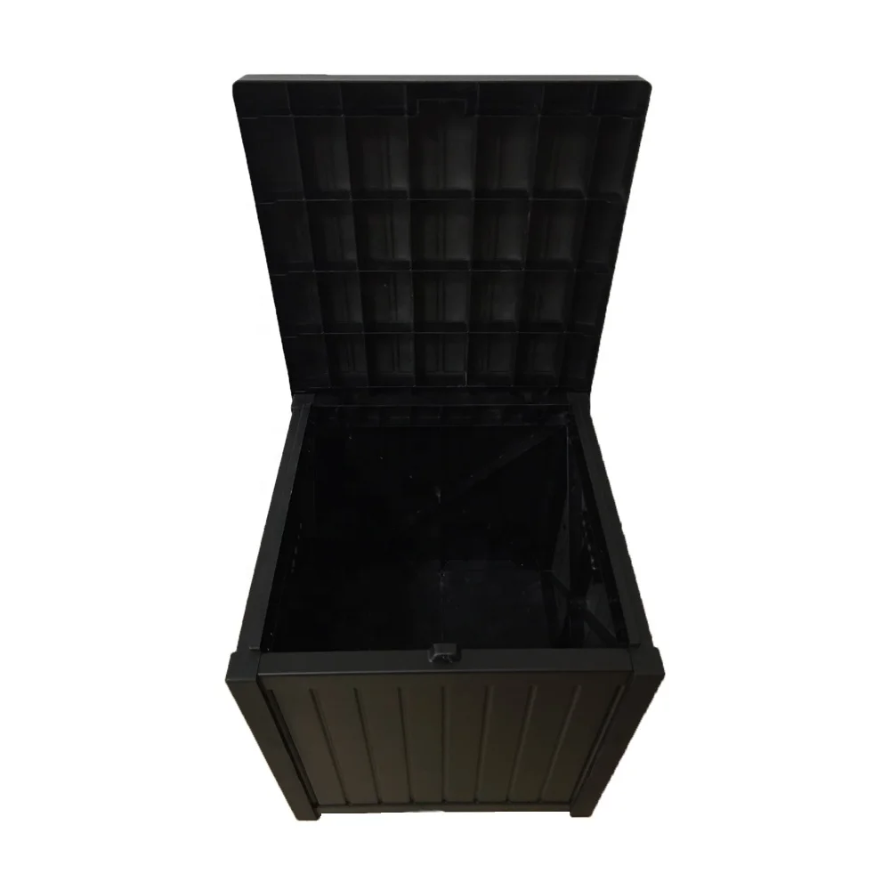 Small Deck Box Indoor Outdoor Storage Container Gardening Tools Store Items On Patio Garage Yard