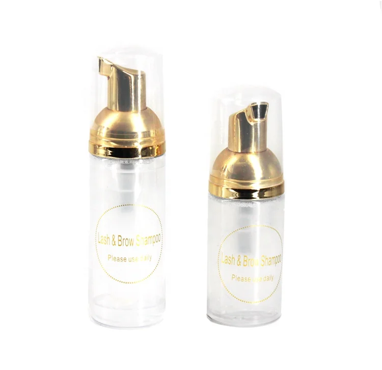 

Face & Lashes Cleanser Clear Bottle Eyelash shampoo With Pump