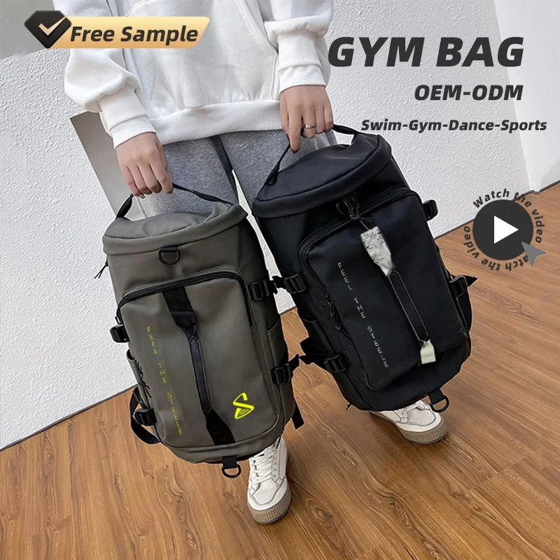 PU Waterproof Dry Custom Logo Gym Sports Large Capacity Hand Women Travel Gym Backpack Bag Pack with Shoe Compartment