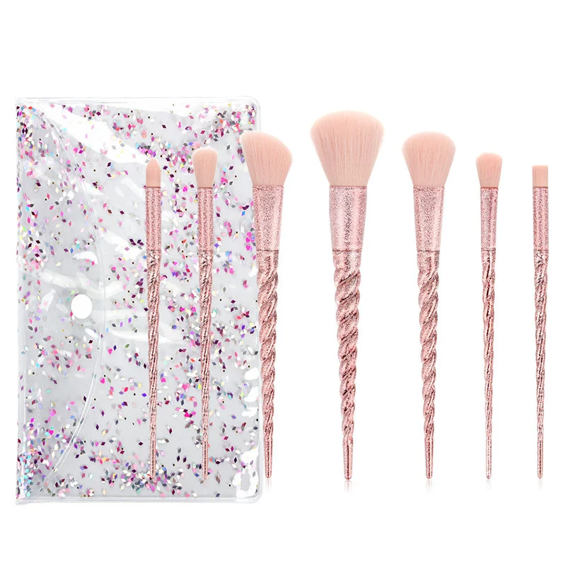 

ZNYBEAUTY hot sale 7pcs makeup brush set with pvc bag super soft high quality custom logo eyelash brush