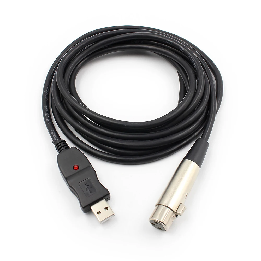 10Feet/ 3M BOTEEN USB Microphone Cable USB Male to XLR 3 Pin Female Converter Cable Studio Audio Cable Connector Cords Adapter forInstruments Recording Karaoke Singing or Microphones 