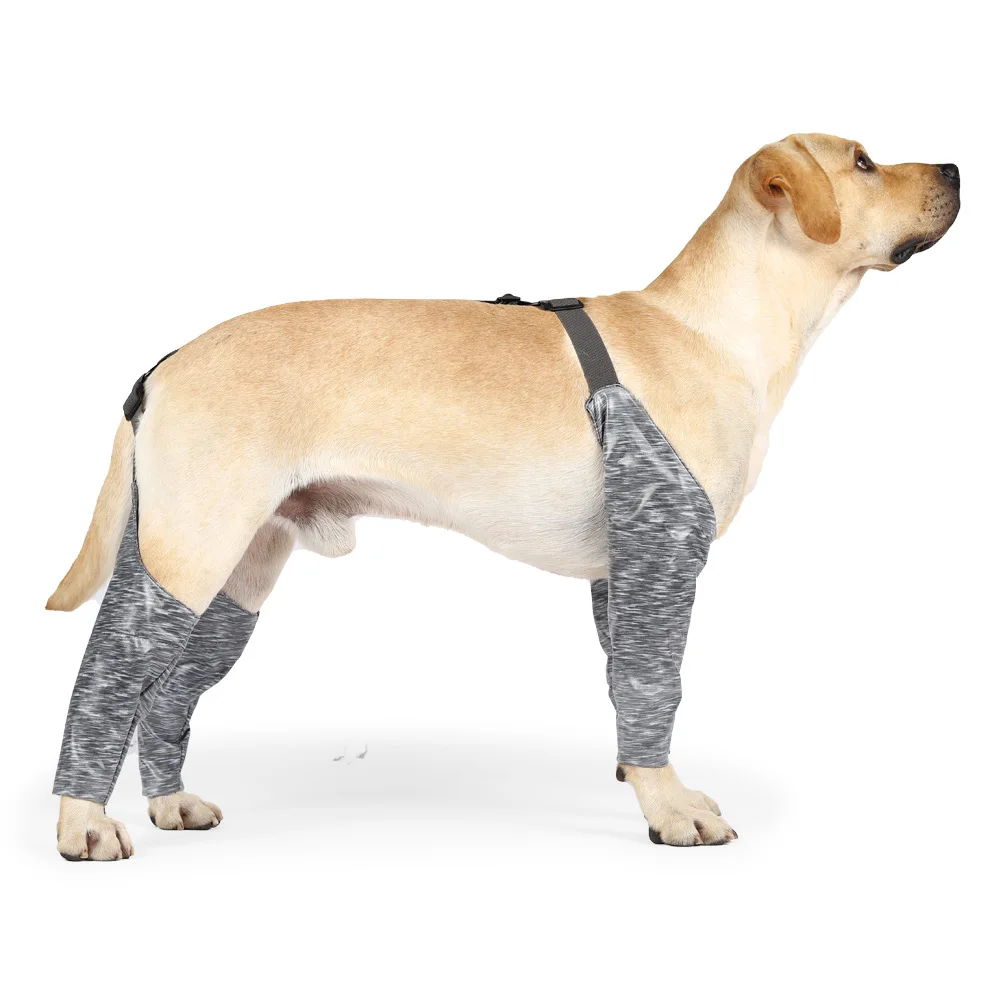 

Anti-Dust Waterproof Costume Dog Sling Leg Cover Portable Pet 4 Legs Clothes for Small Medium Dog, Gray
