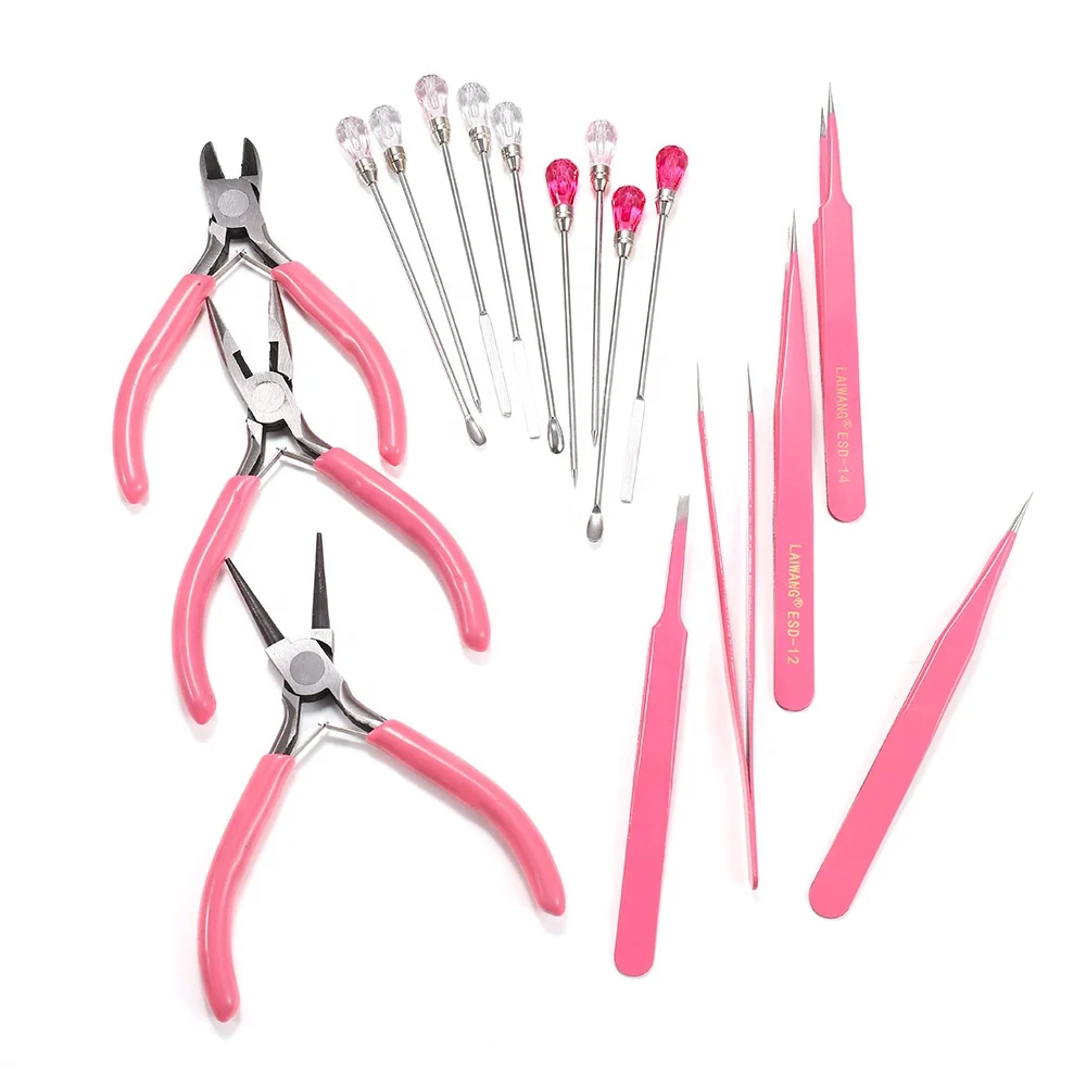 

MultiFunction Tweezer Pliers Jewelry Tool Suit Vise Round Nose Plier Making Spoon Tool Sets For DIY Handmade Beading Cutting
